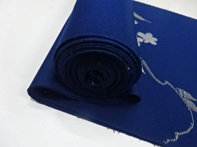  アンティーク　花模様織り出し　名古屋帯地反物